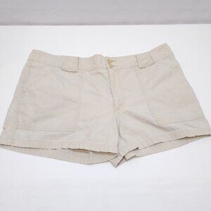 Bailey's Point Shorts Size 14 Mid Rise Beige Relaxed Fit Casual Wear 100% Cotton
